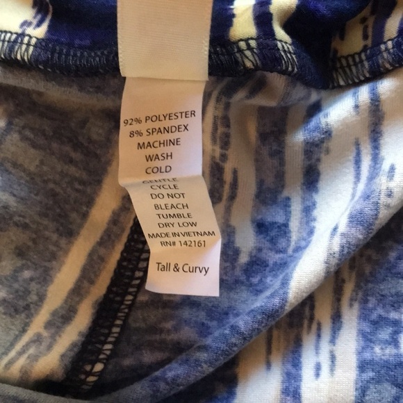 Lularoe tall and curvy blue and white yoga pants one size - Picture 3 of 4